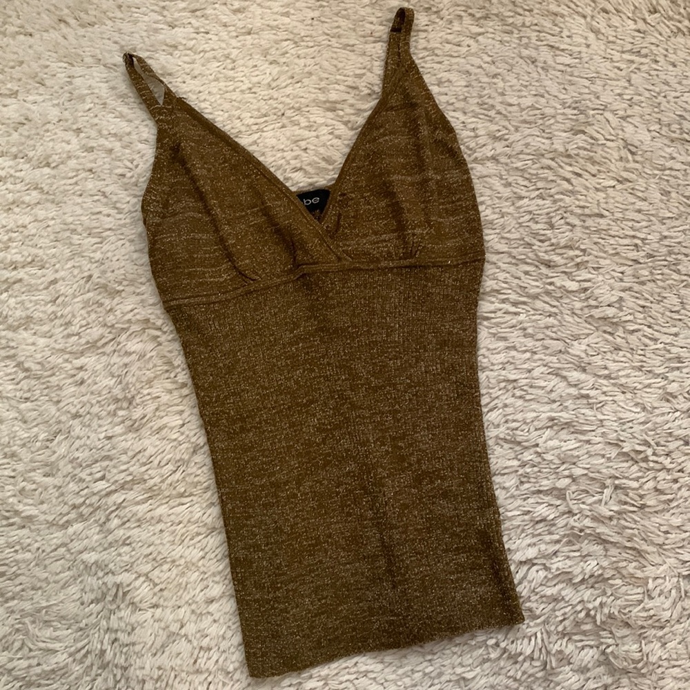 Y2K bebe Green Metallic Tank Top